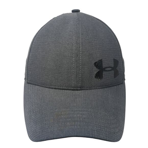 Under Armour Logo Fitted Baseball Hat Gray Large Solid Outdoor 6 Panel - Picture 1 of 9